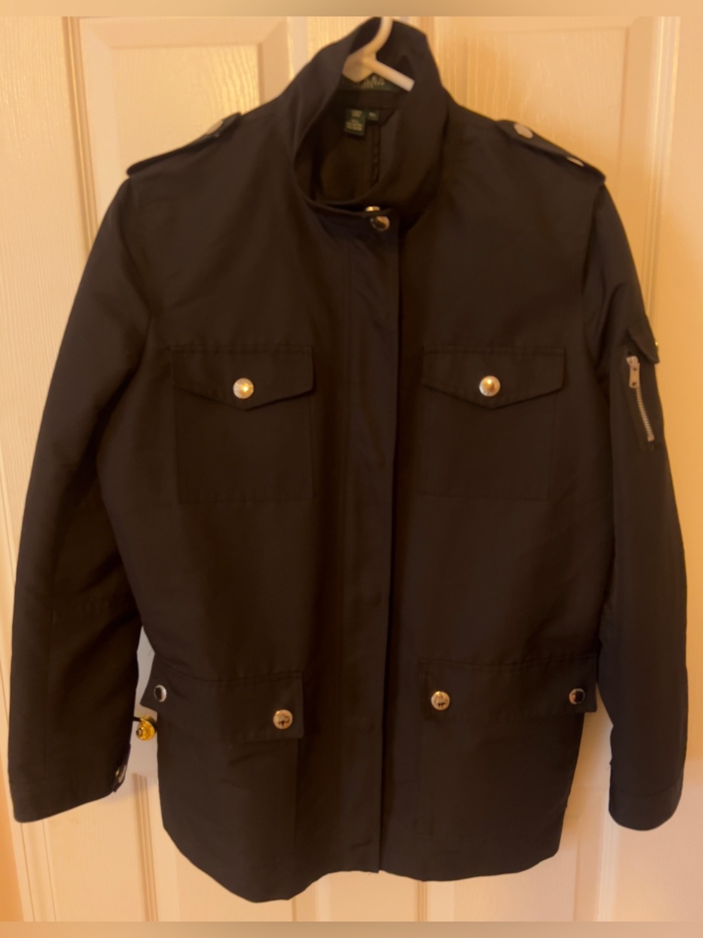Lauren Ralph Lauren Petites Black Women Sz P/L Classic Jacket Full Zip EUC